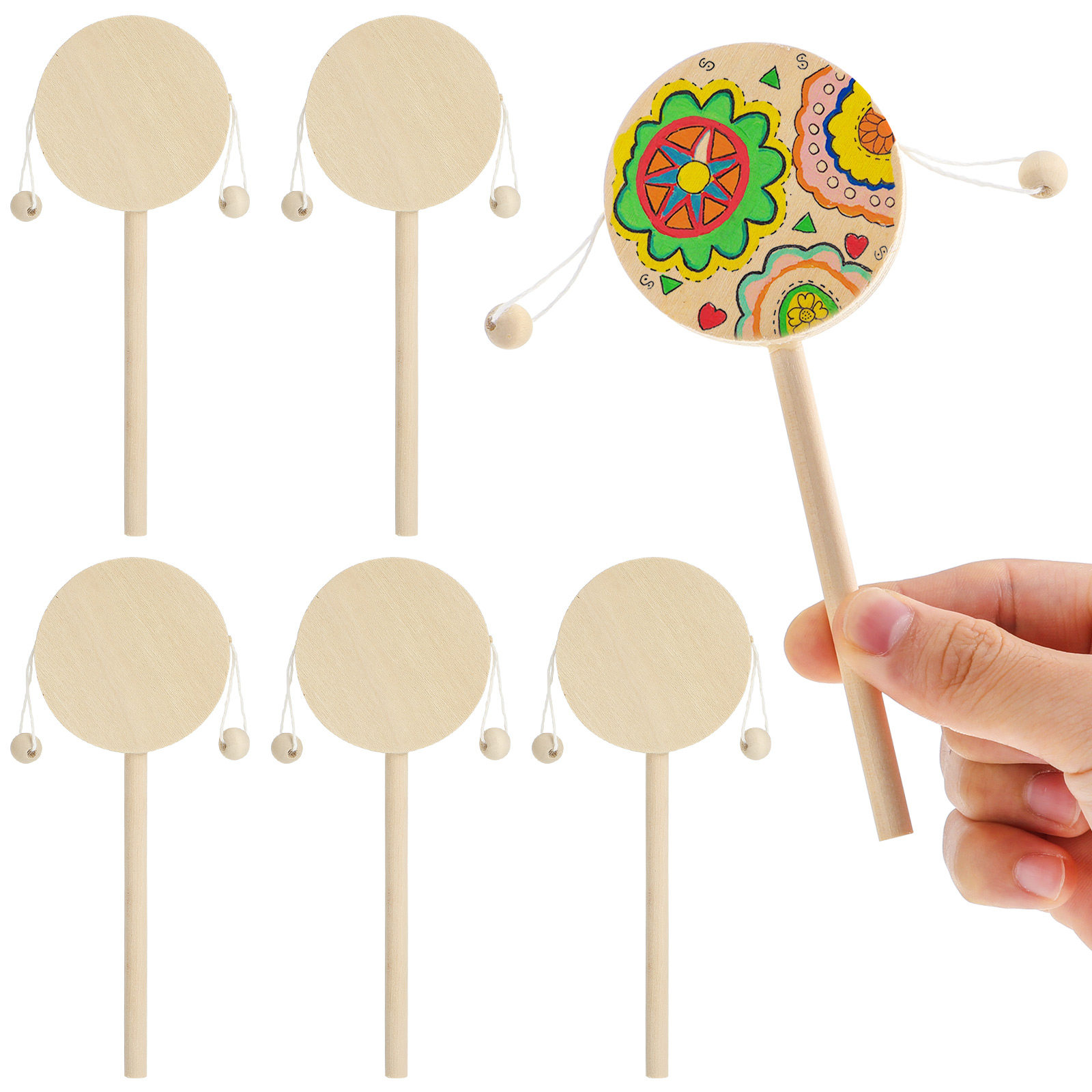 Wooden Shaking Drum DIY Painti - Musical Instrument You Shake ulasan dan harga