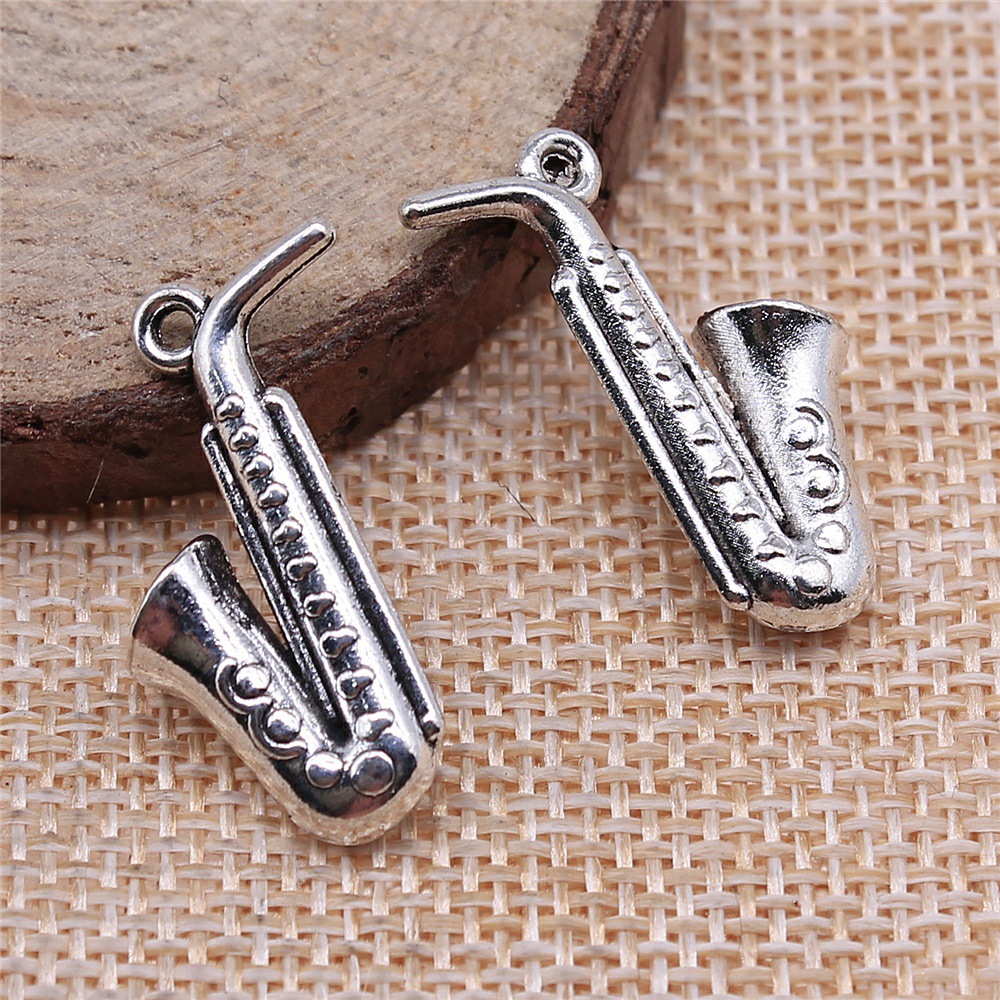 20pcs 26x21mm(1.02x0.83inch) A - Musical Instrument Saxophone ulasan dan harga