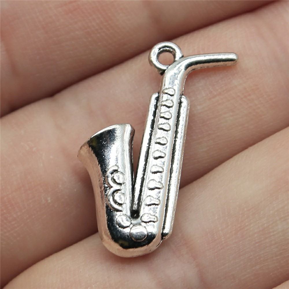 20pcs 26x21mm(1.02x0.83inch) A - Musical Instrument Saxophone ulasan dan harga
