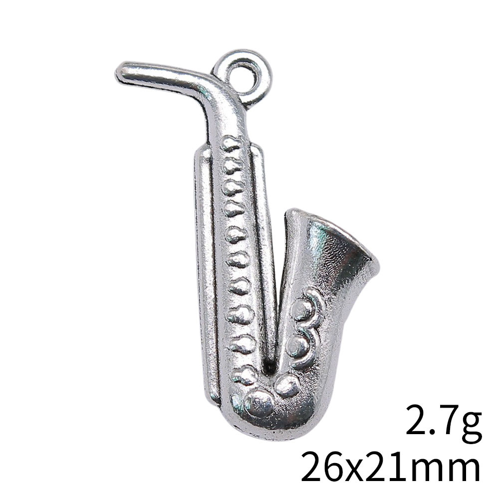 20pcs 26x21mm(1.02x0.83inch) A - Musical Instrument Saxophone ulasan dan harga