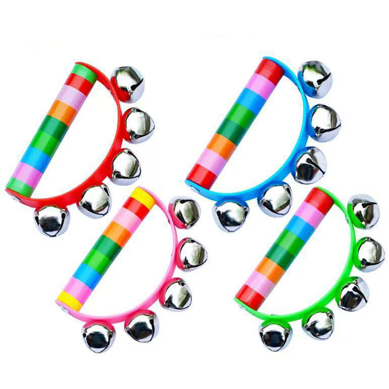 Rainbow Hand Jingle Bells Wood - Musical Instrument You Shake ulasan dan harga