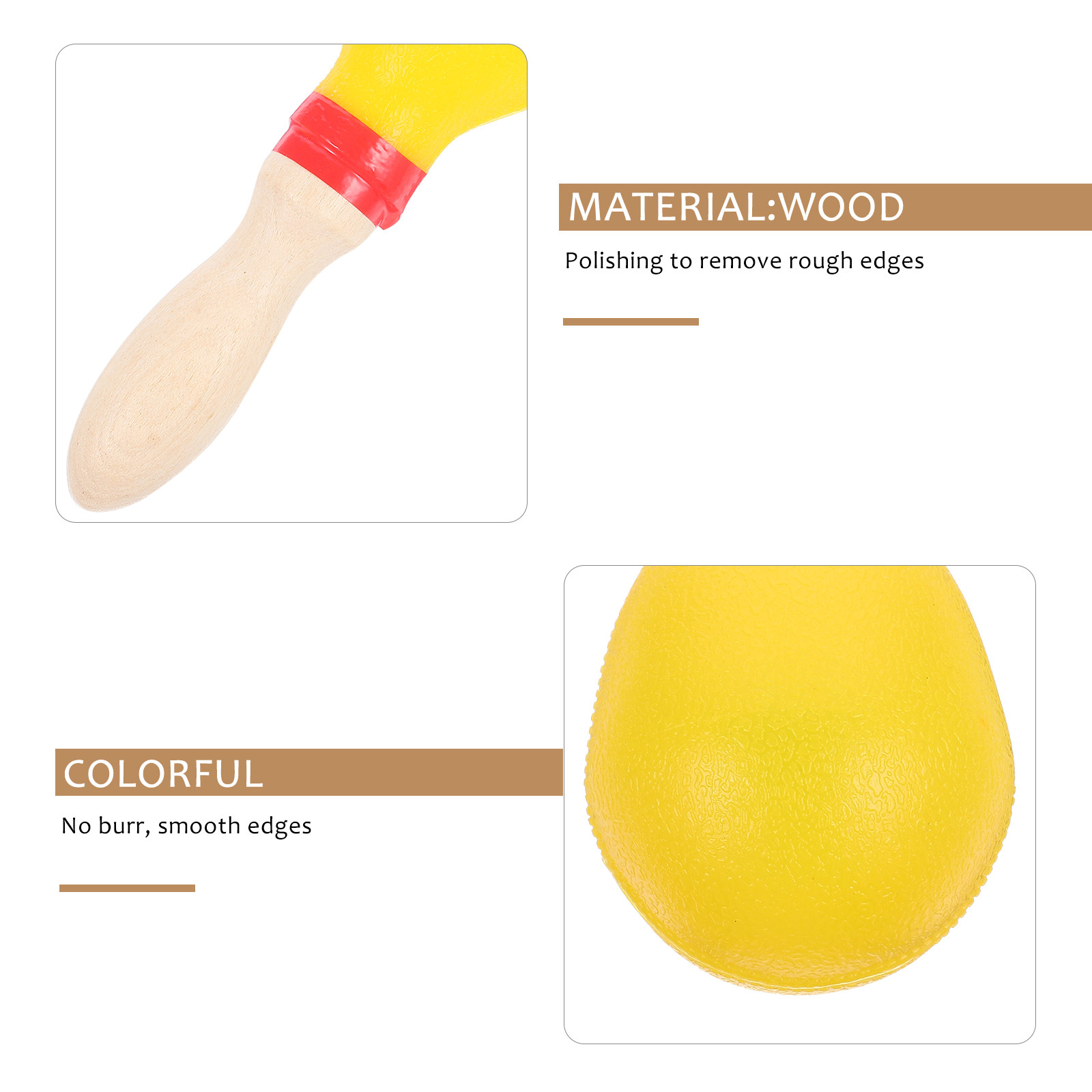 1Pair Maraca Shaker Wooden Per - Musical Instrument You Shake ulasan dan harga