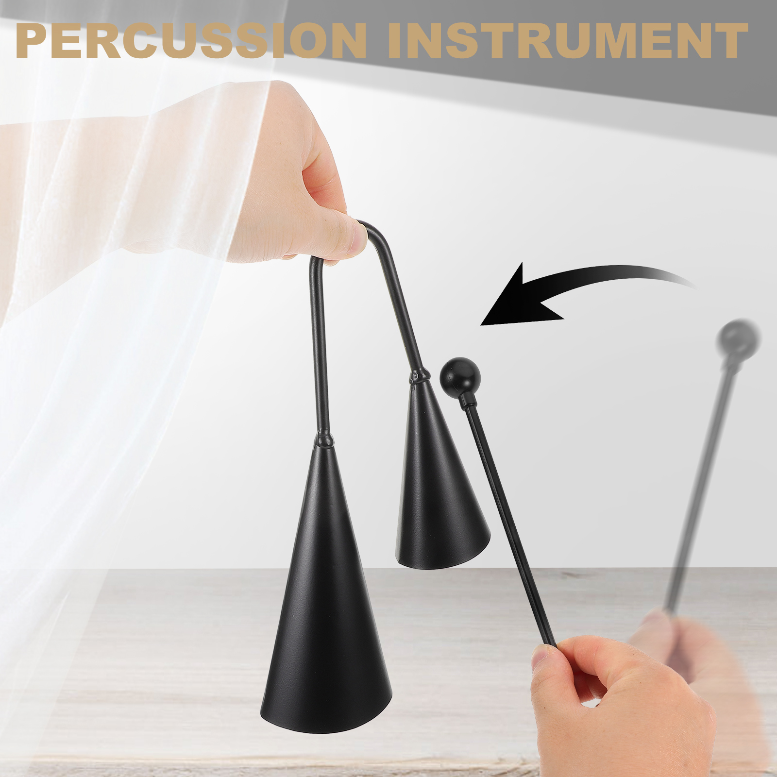 Double Trumpet Metal Cowbell A - Musical Instrument Agogo ulasan dan harga