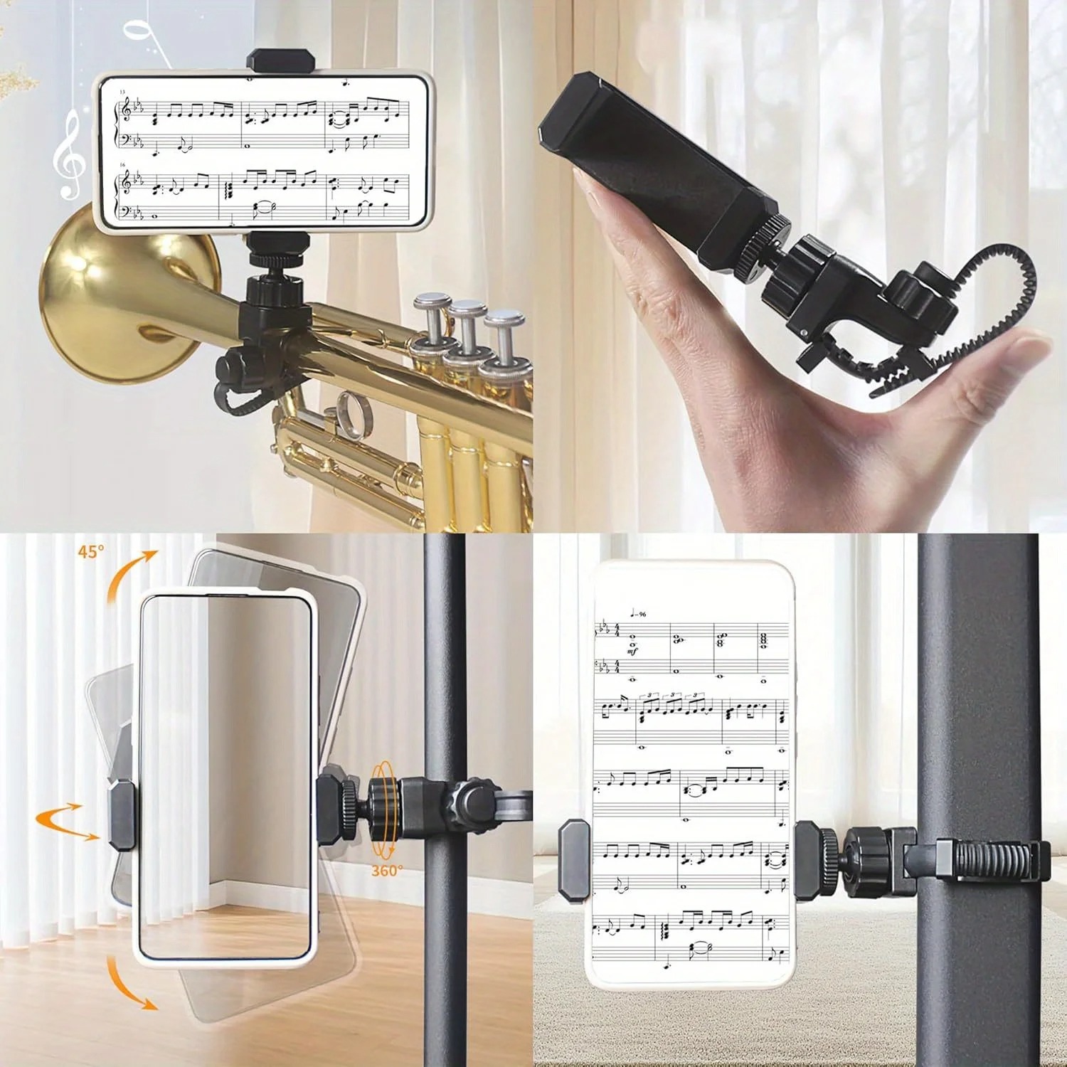 Metal Music Lyre Clip Phone St - Musical Instrument Saxophone ulasan dan harga